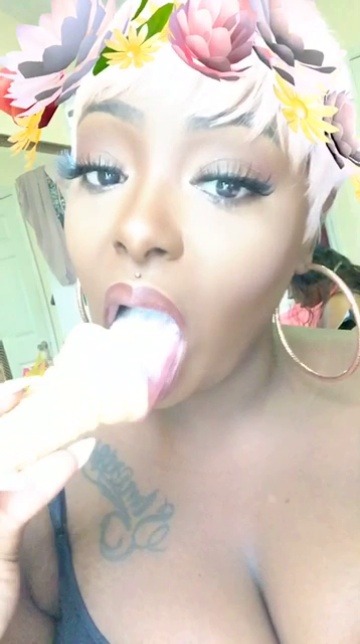 chocolatecakesandthickmilkshakes:  giggidy81:  lipstickndlovee:  princessofhaiti:  lipstickndlovee:  🍦  She’s pretty 😍  Thank you 😘  Made that ice cream look extra delicious 😩😩  The type of chick you look at but never speak to. Some call