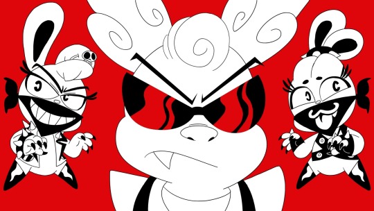 cockatriceking:  kyrakupetsky:  I animated a fake theme song for my ridiculous bunny concept!Fuwa Fuwa Foof, a show about a sweet little bunny who used to be a vicious gang leader. Her old accomplices Giri Giri and Kiri Kiri constantly try to lure her