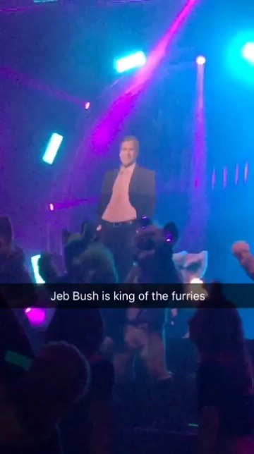 elgaran:  furrypost-generator:  doc-and-mharti: I’m at a furry rave and someone brought out a Jeb Bush cutout?????? Not pictured: the furries chanting “JEB! JEB! JEB!” every time the bass drops what timeline am I in   @oblivioussloth