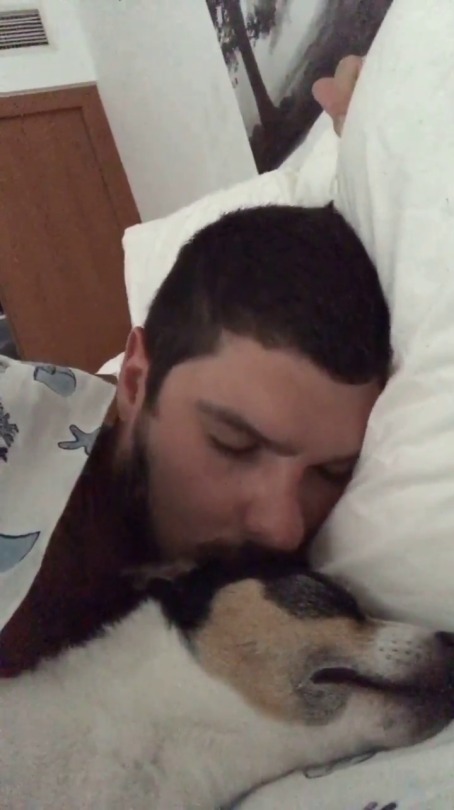 sneauxflake: finn isn’t having any of my lovin this morning 🐶💕