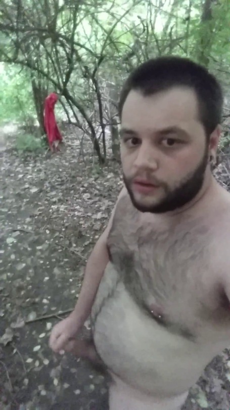 Porn Pics sleepycub89:  Jackin’ in the woods   Yeah