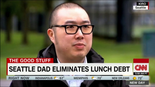 neddietrix:  destinyrush:  33-year-old Jeffery Lew, a father of three, raised over ว,000 to cover the cost of unpaid lunches in the Seattle School District, where his 8-year-old son is a student.   Source (x) Kids shouldn’t have to pay for their school