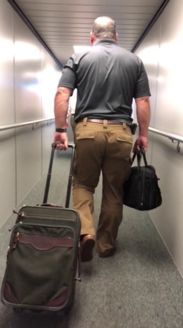 freebo23doodles:  hrg1964: daddiesonthego:  Slow-Mo Brawny Business Casual Daddy strutting up the jet bridge ready to get home.  I need to find out where this daddy lives so I can fuck his big thick round ass all night long.  fucking hot