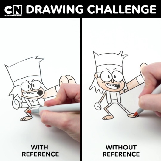 rad-man:  cartoonnetwork:  Drawing KO for the first time….The right side is drawing