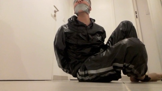 bdman13: Me in bondage in pvc sauna suit