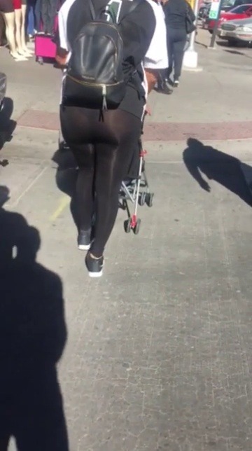 thatboywild:  Out and about earlier and ran into this beauty. Mexican Milf pushing her mixed baby around. Like/reblog for full video.