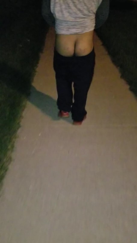 toore93:  Went out for a walk w a friend and dared him to show off that cute ass