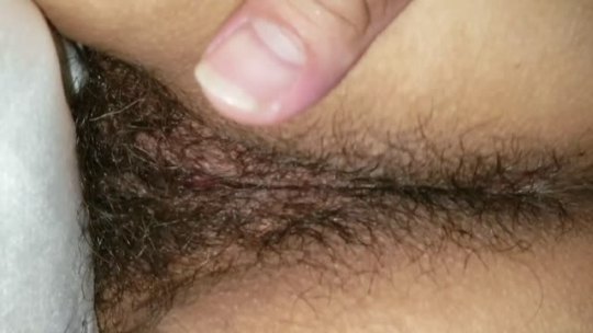 hairymexicanwife:  Massaging and taking a peek at my wife’s hairy holes