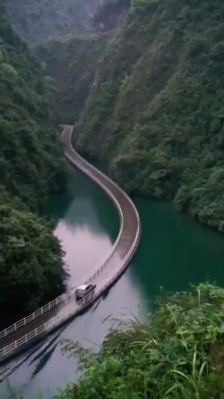 fuckyeahchinesegarden:Floating bridge in Shi-zi-guan, Hubei Province, China.