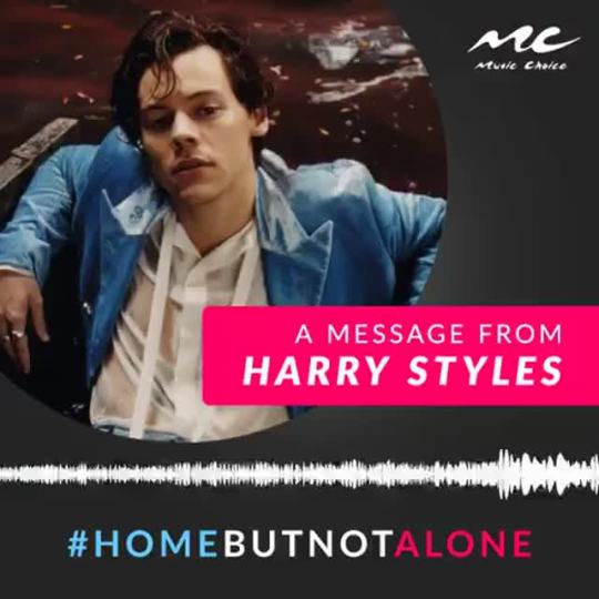 @MusicChoice: A message from @Harry_Styles Wherever you are and whatever you’re doing, we’re all in this together. Tune in to...