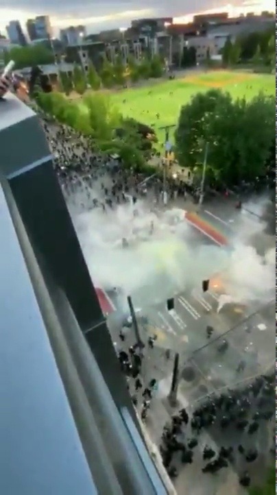 lesbianwrongs:  lesbianwrongs:  Watching Seattle PD fire tear gas at peaceful protesters