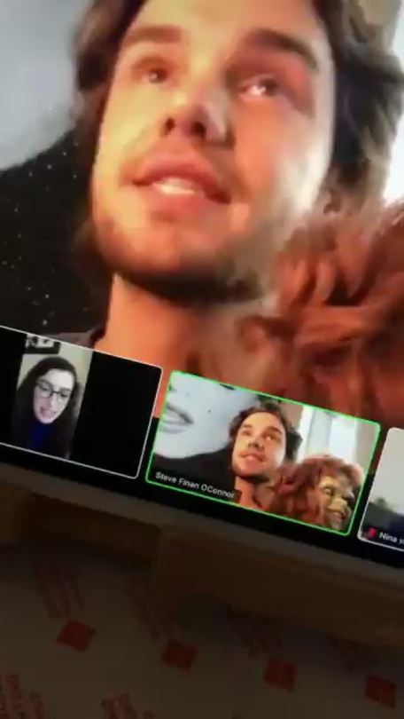 Liam and his creepy doll during the Zoom calls with fans (x) - 23.09