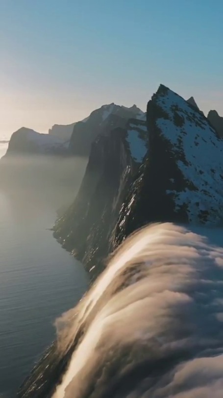 debelice:        Fog fall in Senja Norway