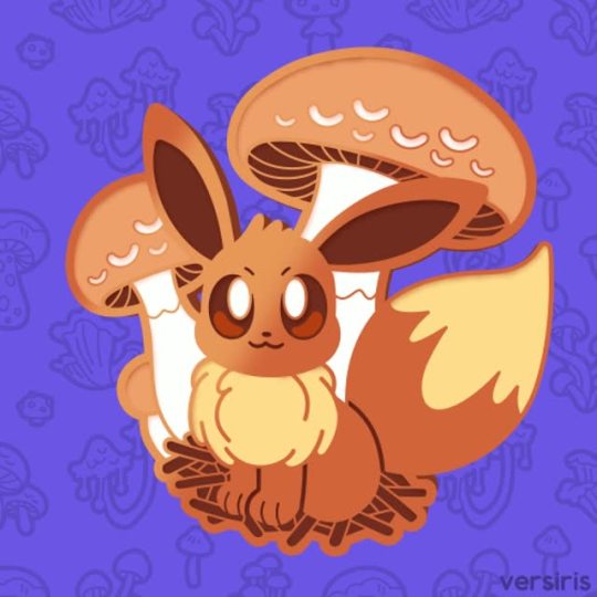 versiris:Eevee + Portobello 🍄 part of my pin series matching eeveelutions with mushroom species